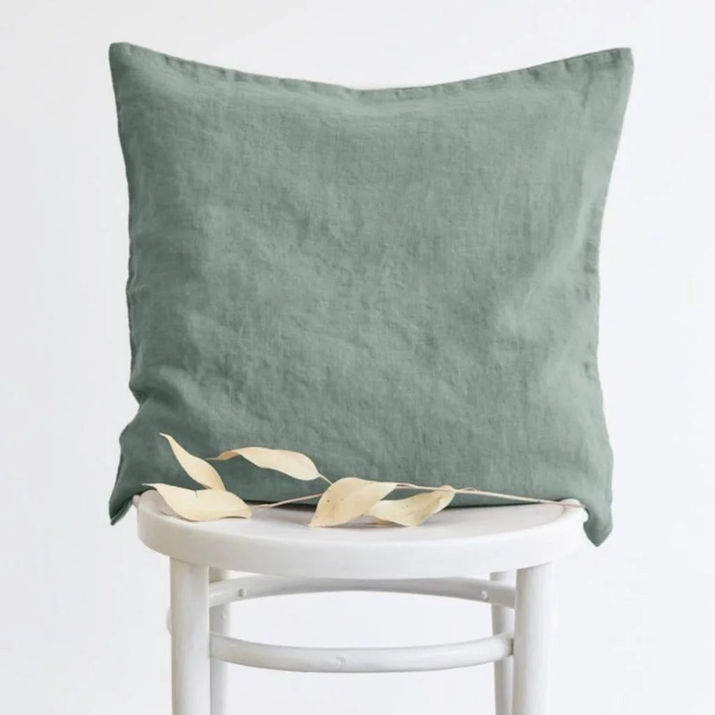 Leinen Kissenhülle in Mint Grün von Linen Tales Größe 50x50 cm