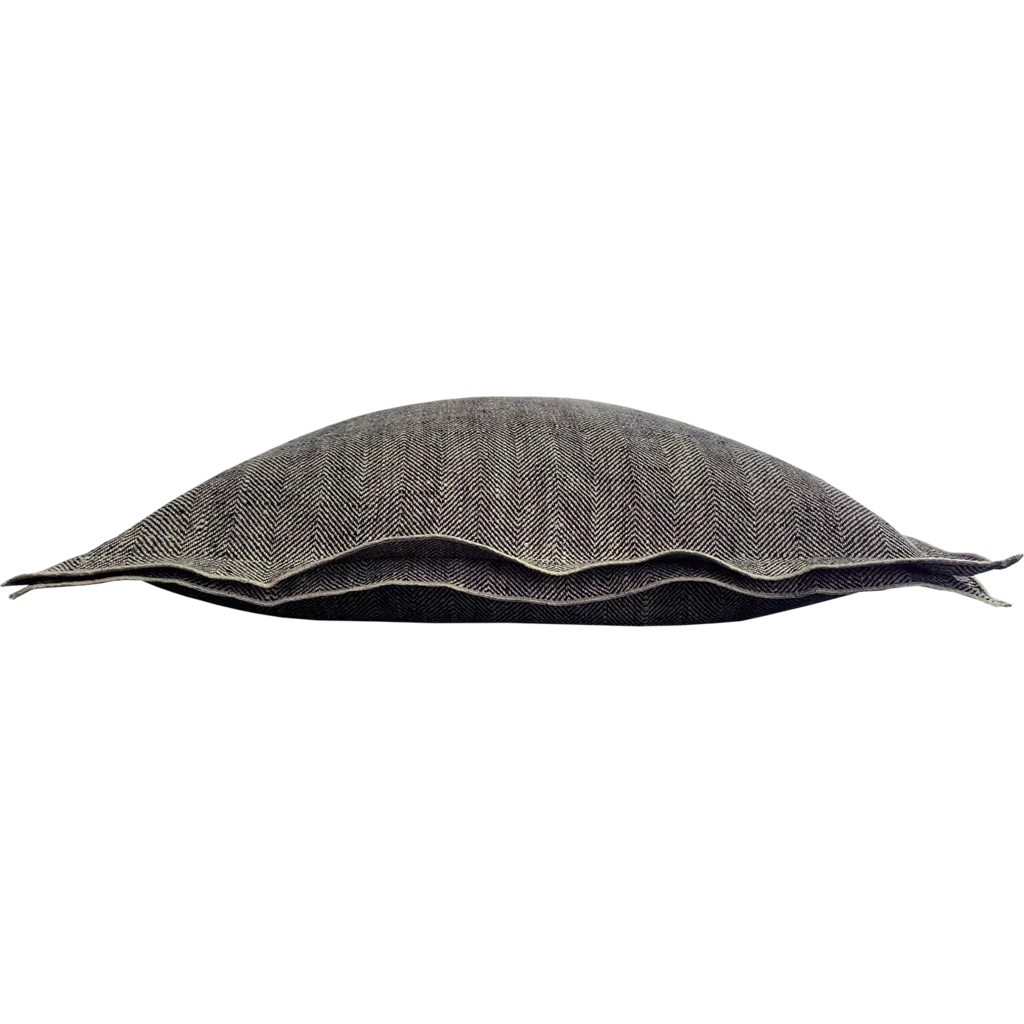 Leinen Kissenhülle mit Fischgrät-Muster 2er-Pack in Schwarz+Beige Muster Fischgrät von Erika Vaitkute Größe 40x40 cm