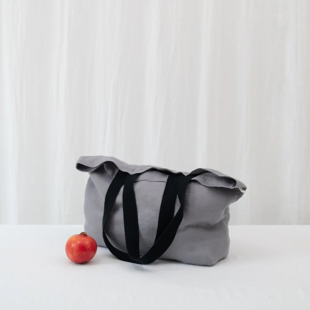 Leinen Schultertasche in Grau von Linen Tales Größe 56 cm breit+ 41 cm lang