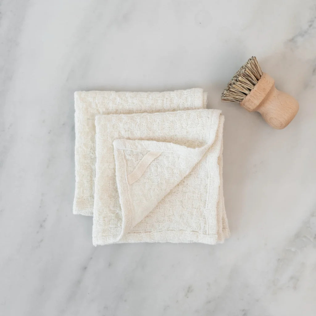Leinen Spüllappen 2er-Pack in Creme (naturbelassen) Creme von Linen Tales Größe 26x26 cm