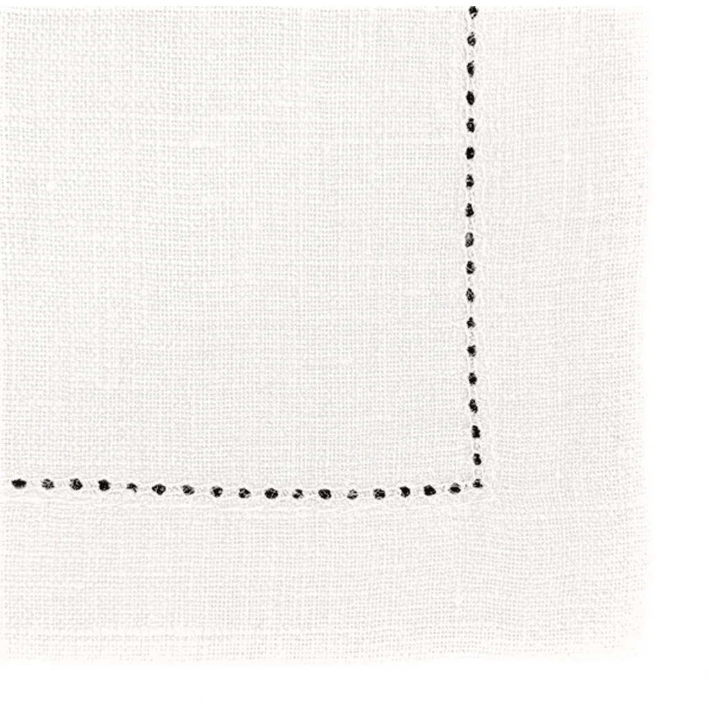 Leinen Stoffserviette ALANTA 6er-Pack in Weiß von Erika Vaitkute Größe 42x42 cm