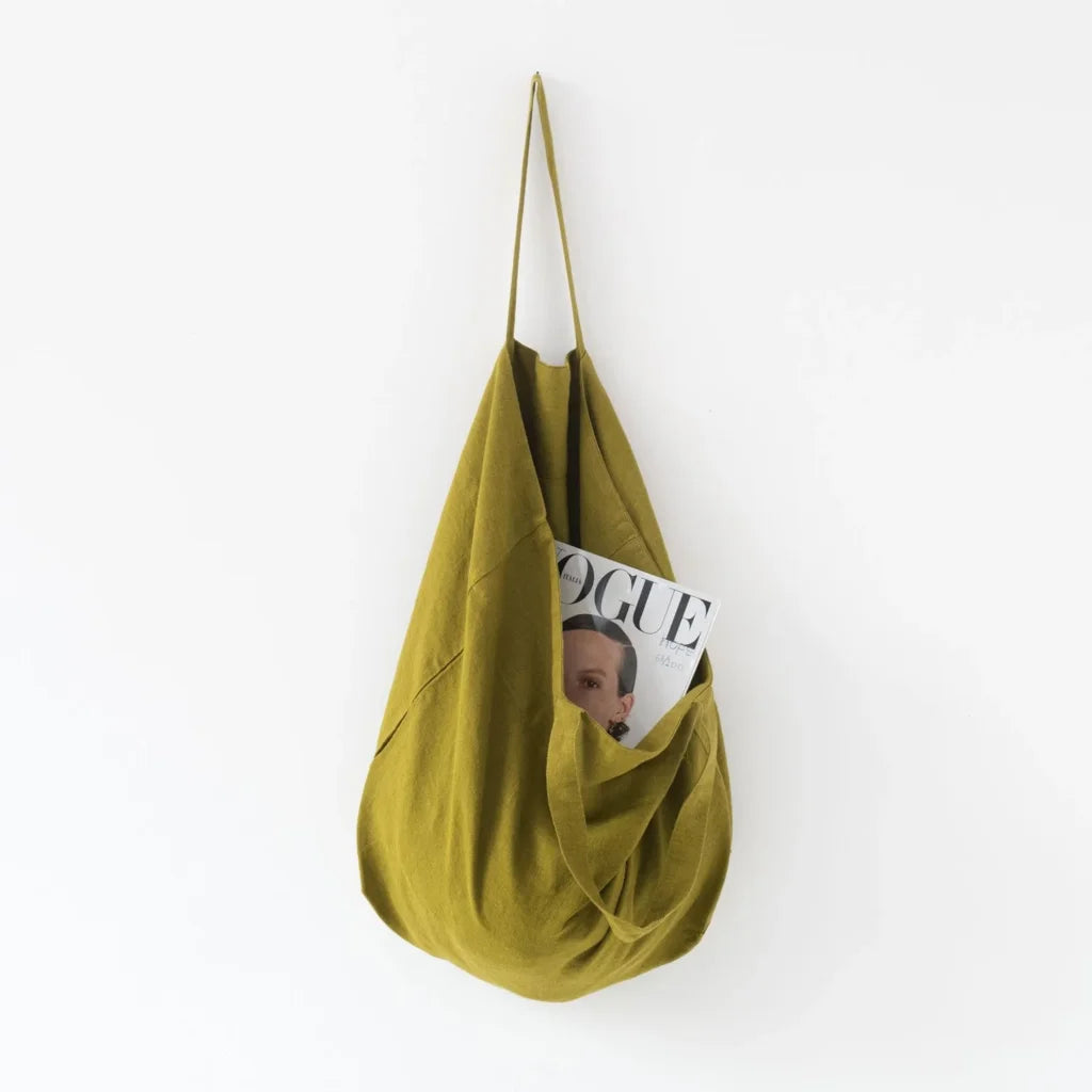 Leinen Tasche in Moosgrün Grün von Linen Tales Größe 54 cm breit+ 60 cm lang
