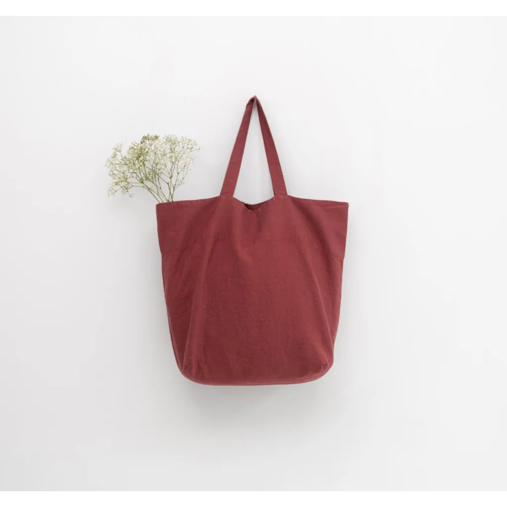 Leinen Tasche in Weinrot Rot von Linen Tales Größe 54 cm breit+ 60 cm lang