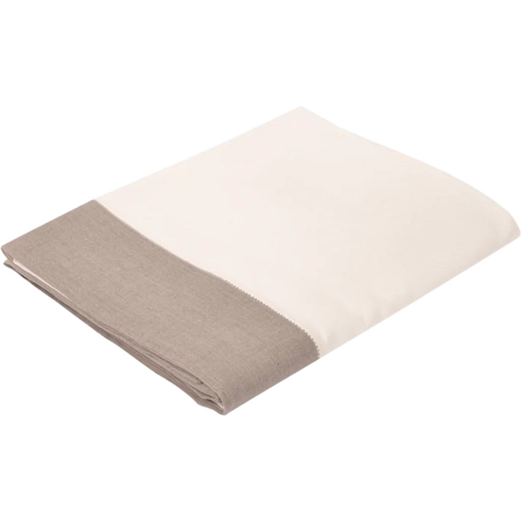 Leinen Tischdecke ALANTA in Creme+Beige von Erika Vaitkute Größe 90x90 cm