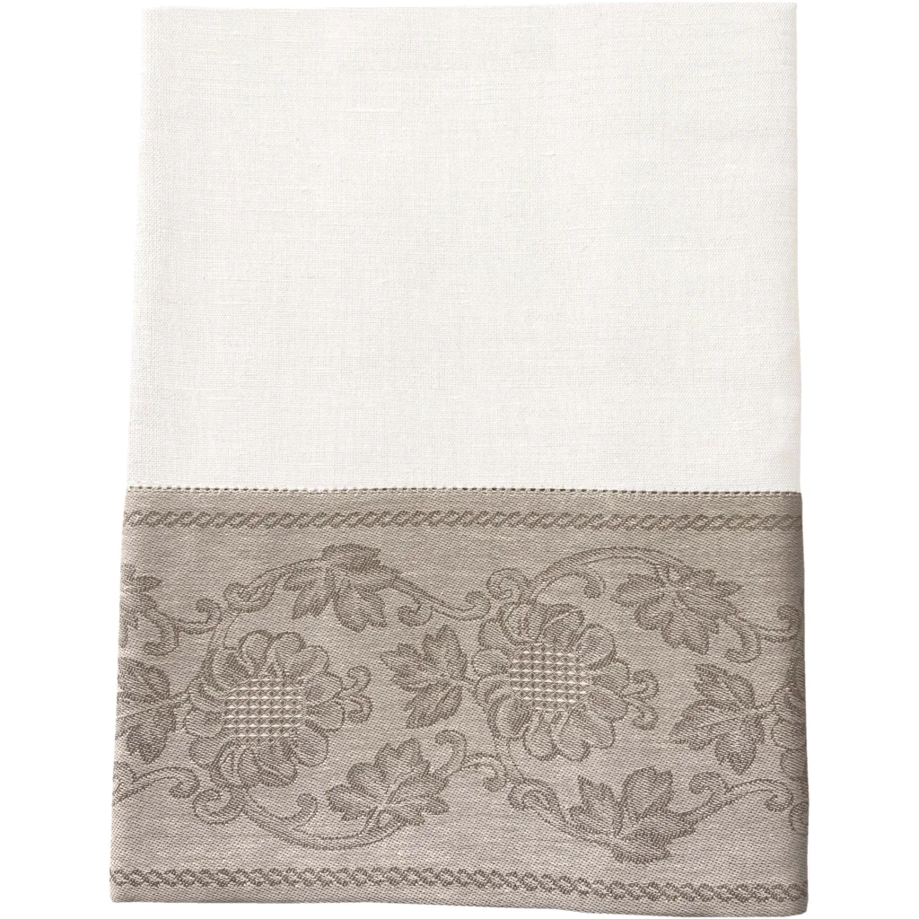 Leinen Tischdecke ASVEJA in Creme+Beige von Erika Vaitkute Größe 148x148 cm