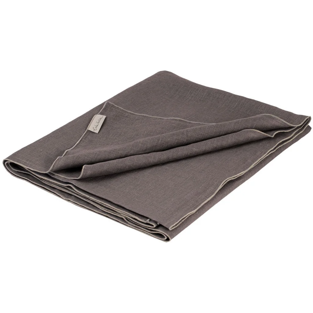 Leinen Tischdecke VILNIA in Braun+Beige von Erika Vaitkute Größe 145x145 cm