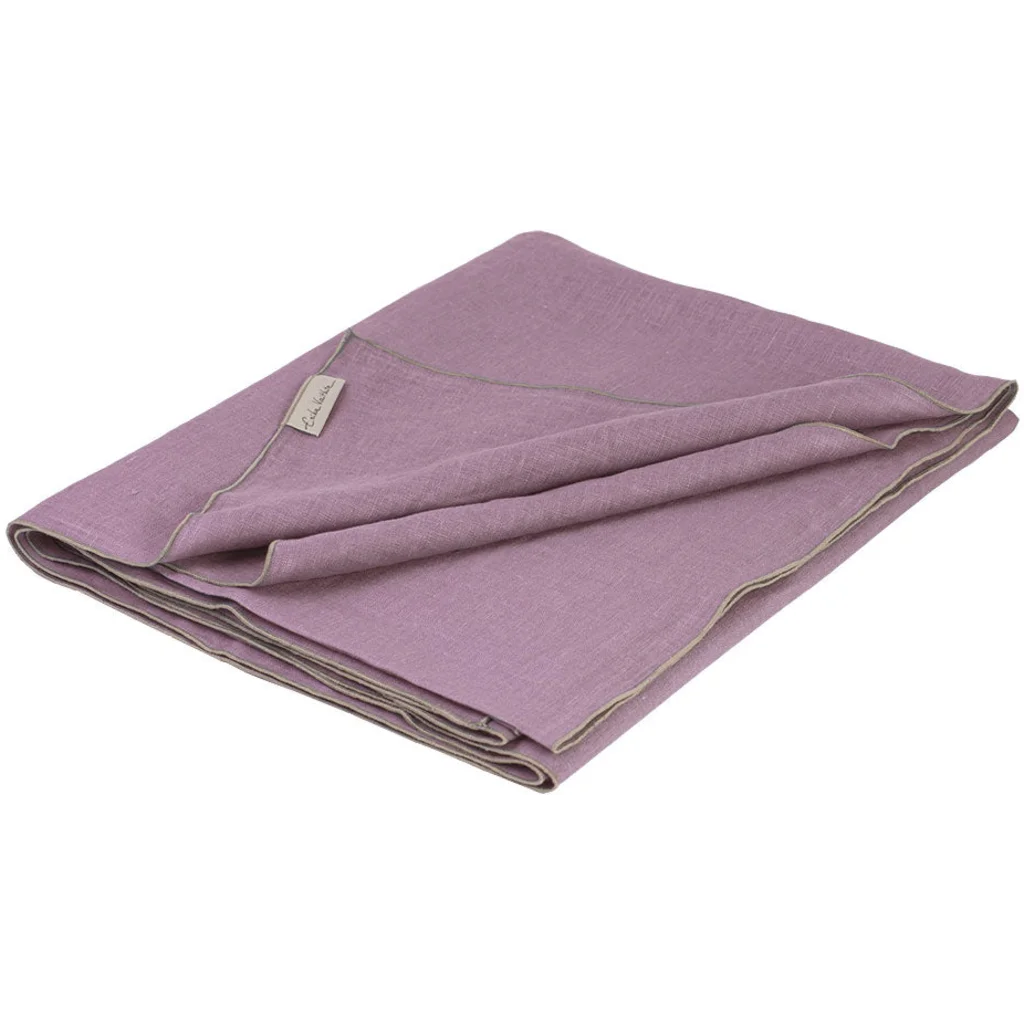Leinen Tischdecke VILNIA in Flieder+Beige Lila+Beige von Erika Vaitkute Größe 145x250 cm