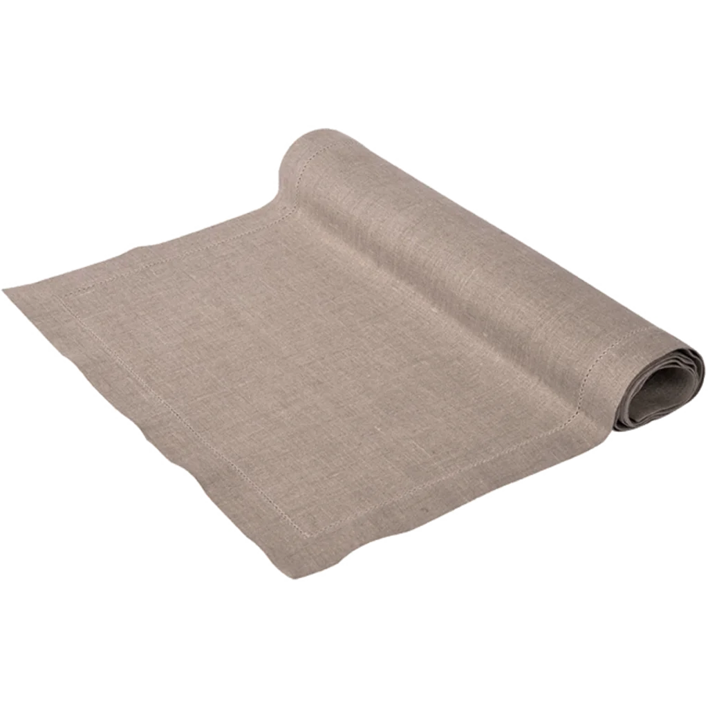Leinen Tischläufer ALANTA in Beige von Erika Vaitkute Größe 40x160 cm