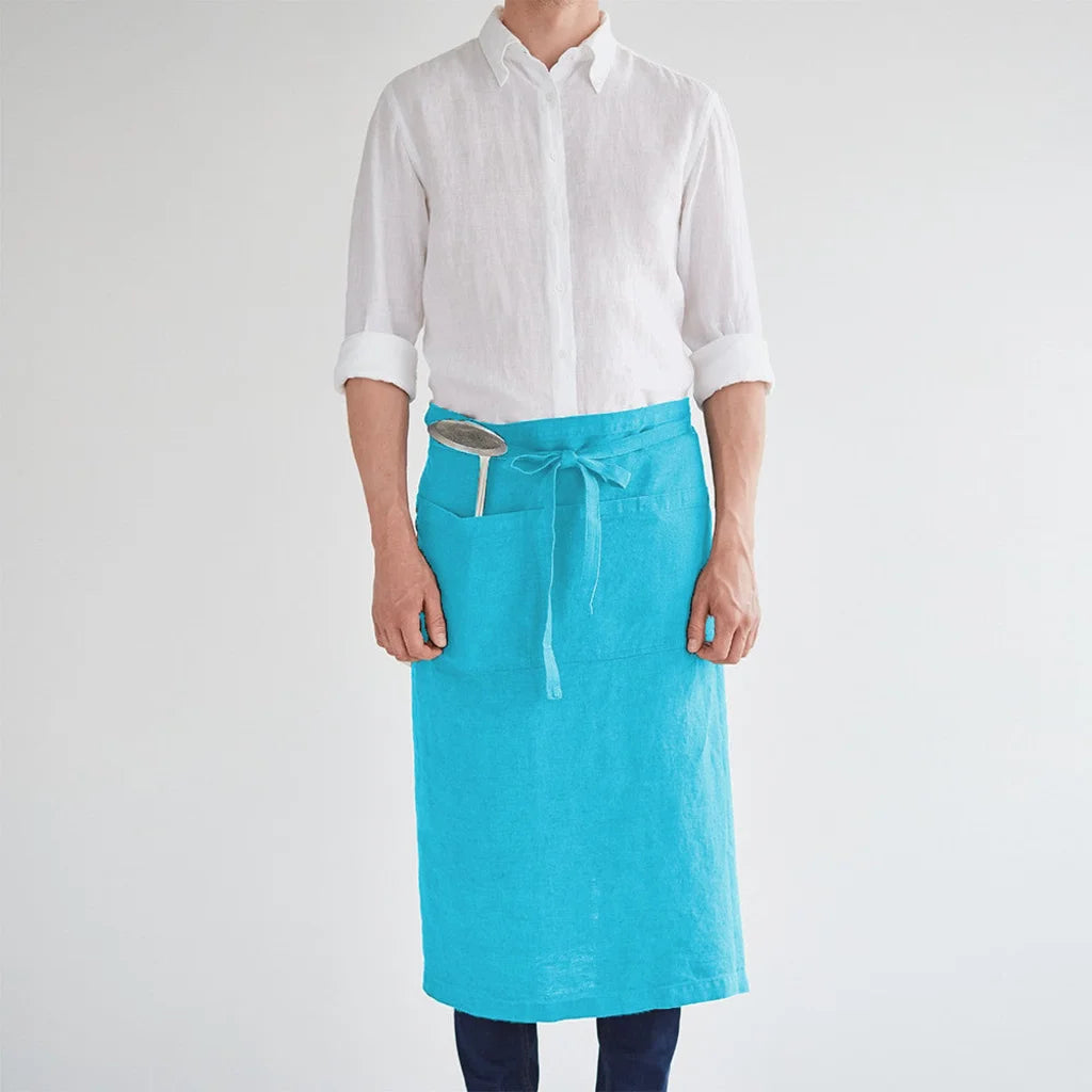 Leinen Vorbinder in Atlantik Blau von Linen Tales Größe 105 cm breit+ 78 cm lang