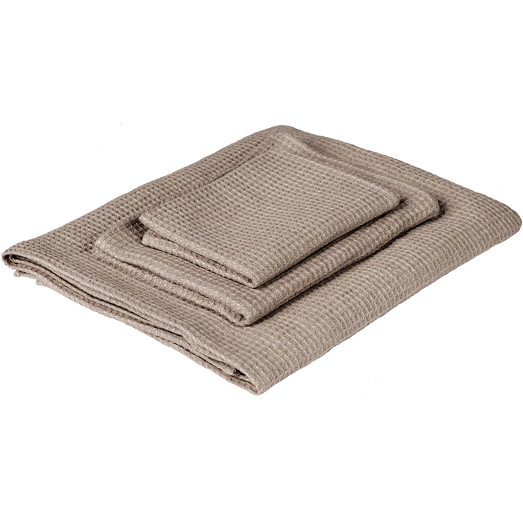 Leinen Waffelpiqué Gästetuch 2er-Pack in Beige von Erika Vaitkute Größe 35x50 cm