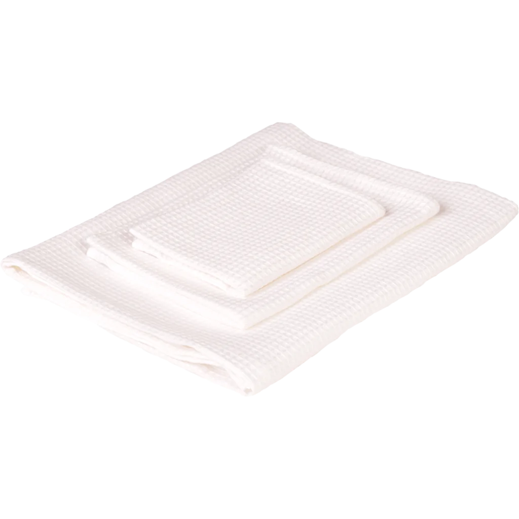 Leinen Waffelpiqué Handtuch 2er-Pack in Weiß von Erika Vaitkute Größe 50x70 cm