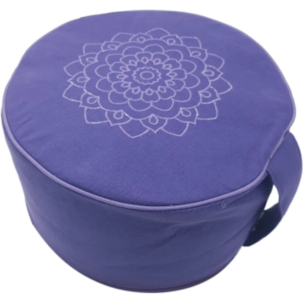 Meditationskissen+Yogakissen rund mit Stickerei in Lila von Frida Feeling Größe Ø 25 cm Höhe 10 cm