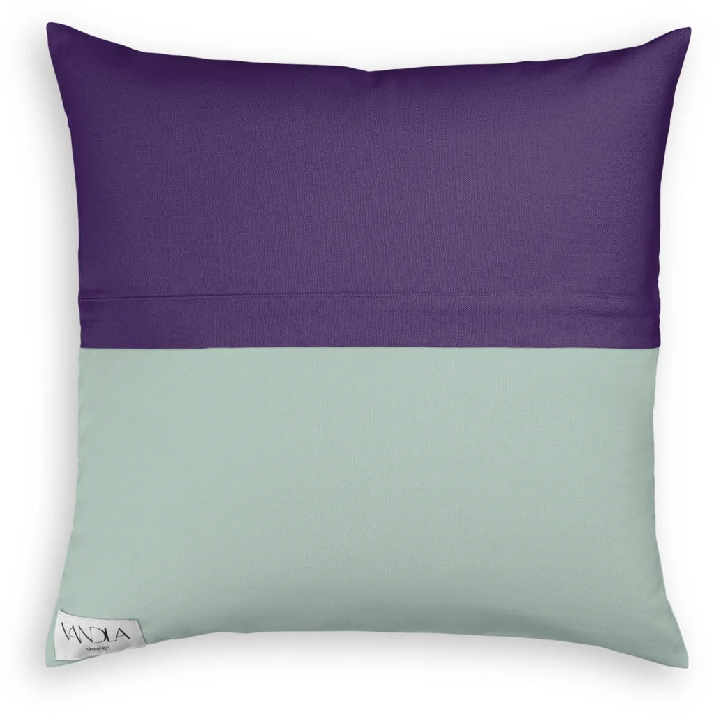 Modulare Kissenhülle Farbkombinationen mit Lila in Lila+Mint Lila+Grün von Vandla design Größe 40x40 cm