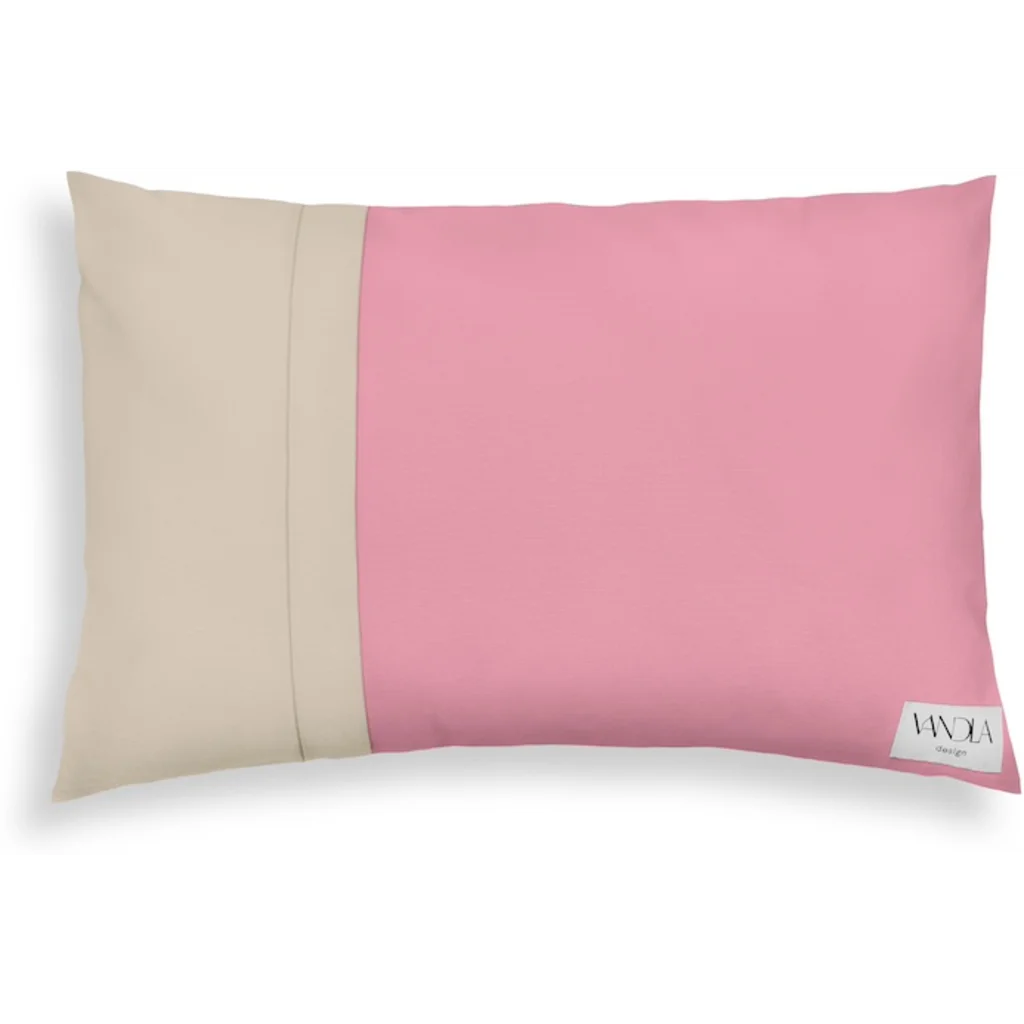 Modulare Kissenhülle rechteckig Farbkombinationen mit Altrosa in Altrosa+Beige Rosa+Beige von Vandla design Größe 40x60 cm