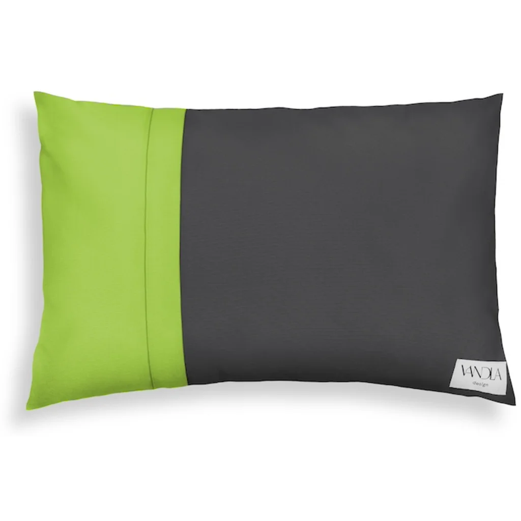 Modulare Kissenhülle rechteckig Farbkombinationen mit Anthrazit in Anthrazit+Limette Grau+Grün von Vandla design Größe 40x60 cm