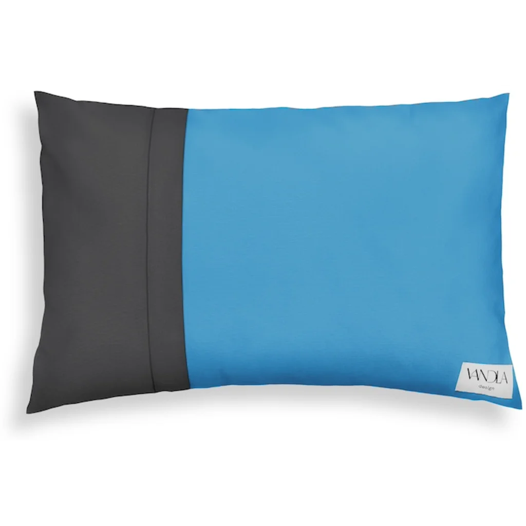 Modulare Kissenhülle rechteckig Farbkombinationen mit Atlantik in Atlantik+Anthrazit Blau+Grau von Vandla design Größe 40x60 cm