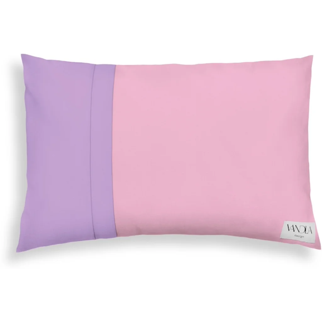 Modulare Kissenhülle rechteckig Farbkombinationen mit Pink in Pink+Flieder von Vandla design Größe 40x60 cm