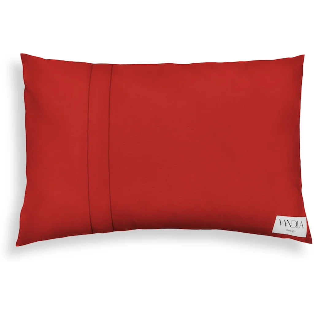 Modulare Kissenhülle rechteckig Farbkombinationen mit Rot in Rot+Rot von Vandla design Größe 40x60 cm