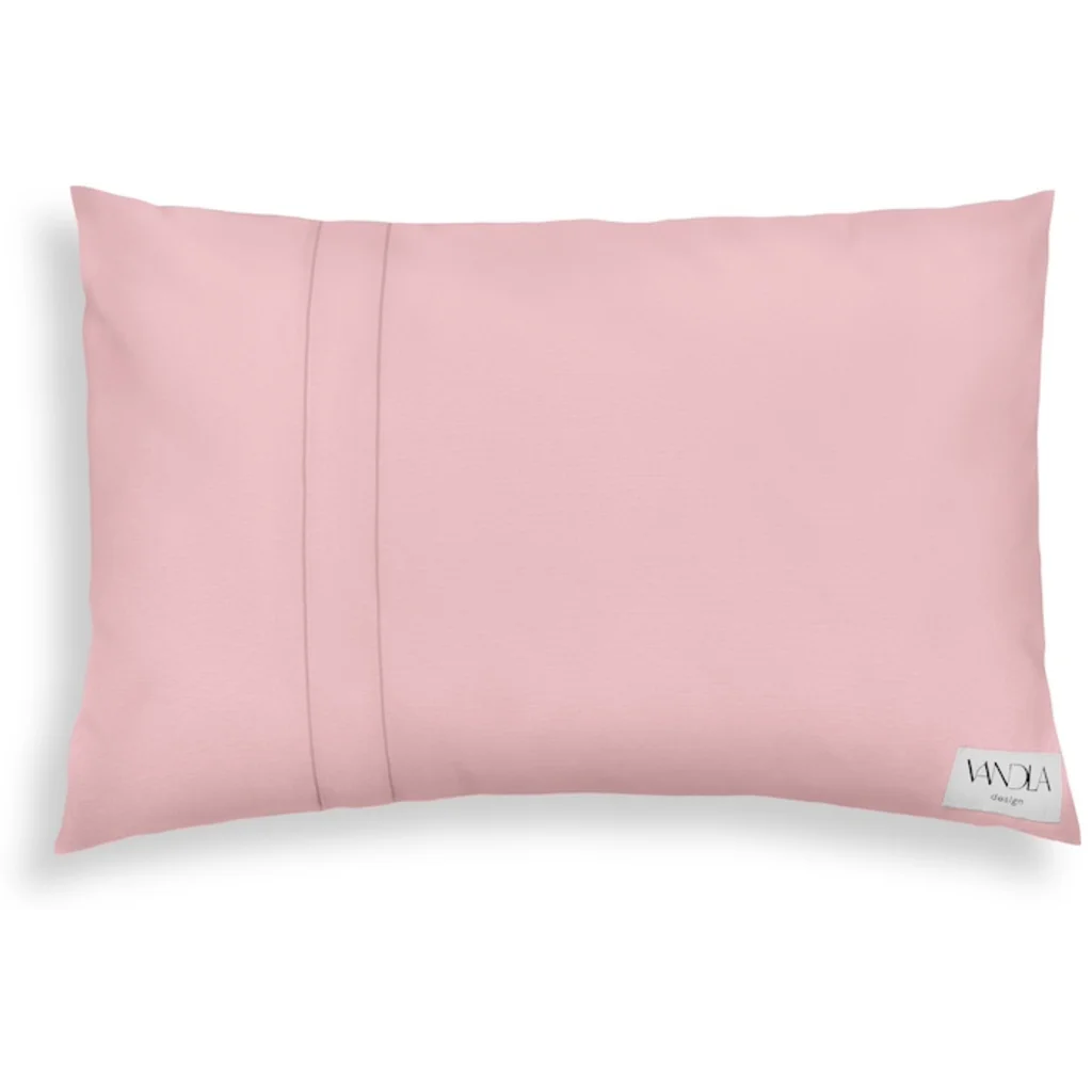Modulare Kissenhülle rechteckig Farbkombinationen mit Zartrosa in Zartrosa+Zartrosa Rosa+Rosa von Vandla design Größe 40x60 cm
