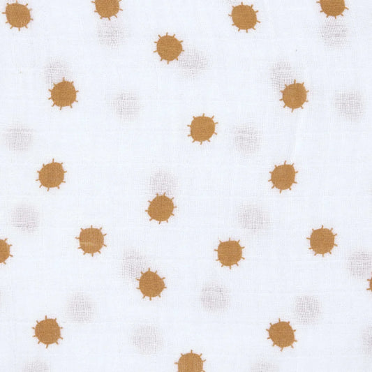 Mull Baby-Tuch Sonne 2er-Pack in Hellgrau Grau Muster Sonne von Lässig Größe 120x120 cm