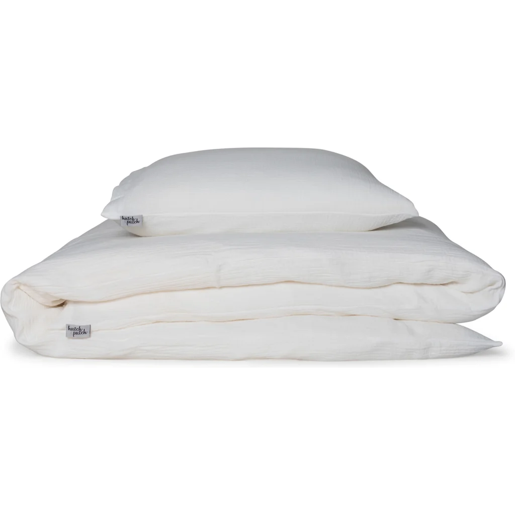 Musselin Bettwäsche Garnitur in Creme von hutch&putch Größe 155x220 + 80x80 cm