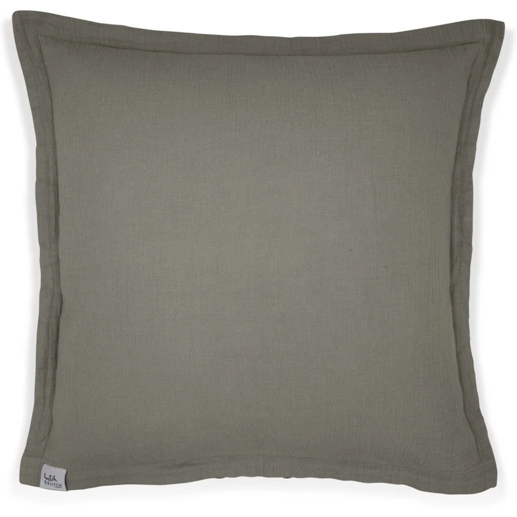 Musselin Kissenhülle in Anthrazit von hutch&putch Größe 50x50 cm