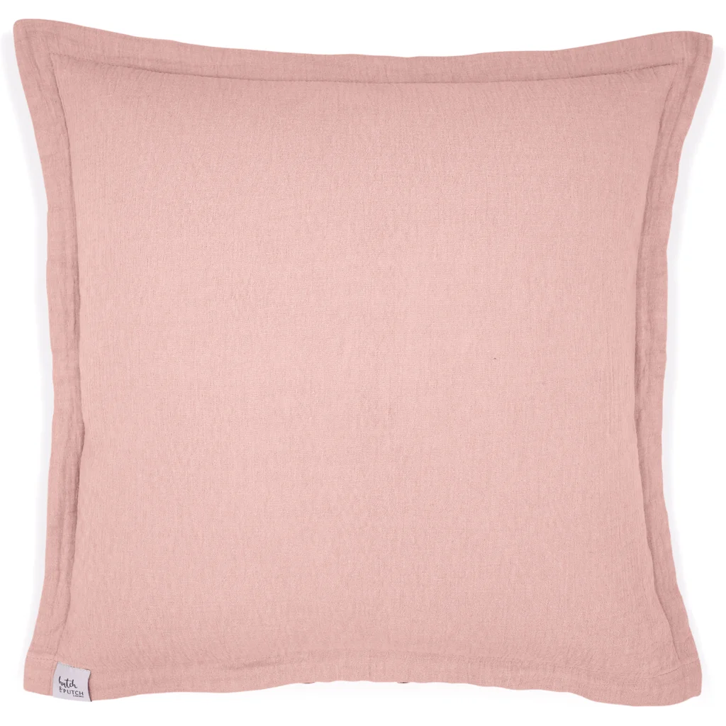 Musselin Kissenhülle in Rosa von hutch&putch Größe 50x50 cm