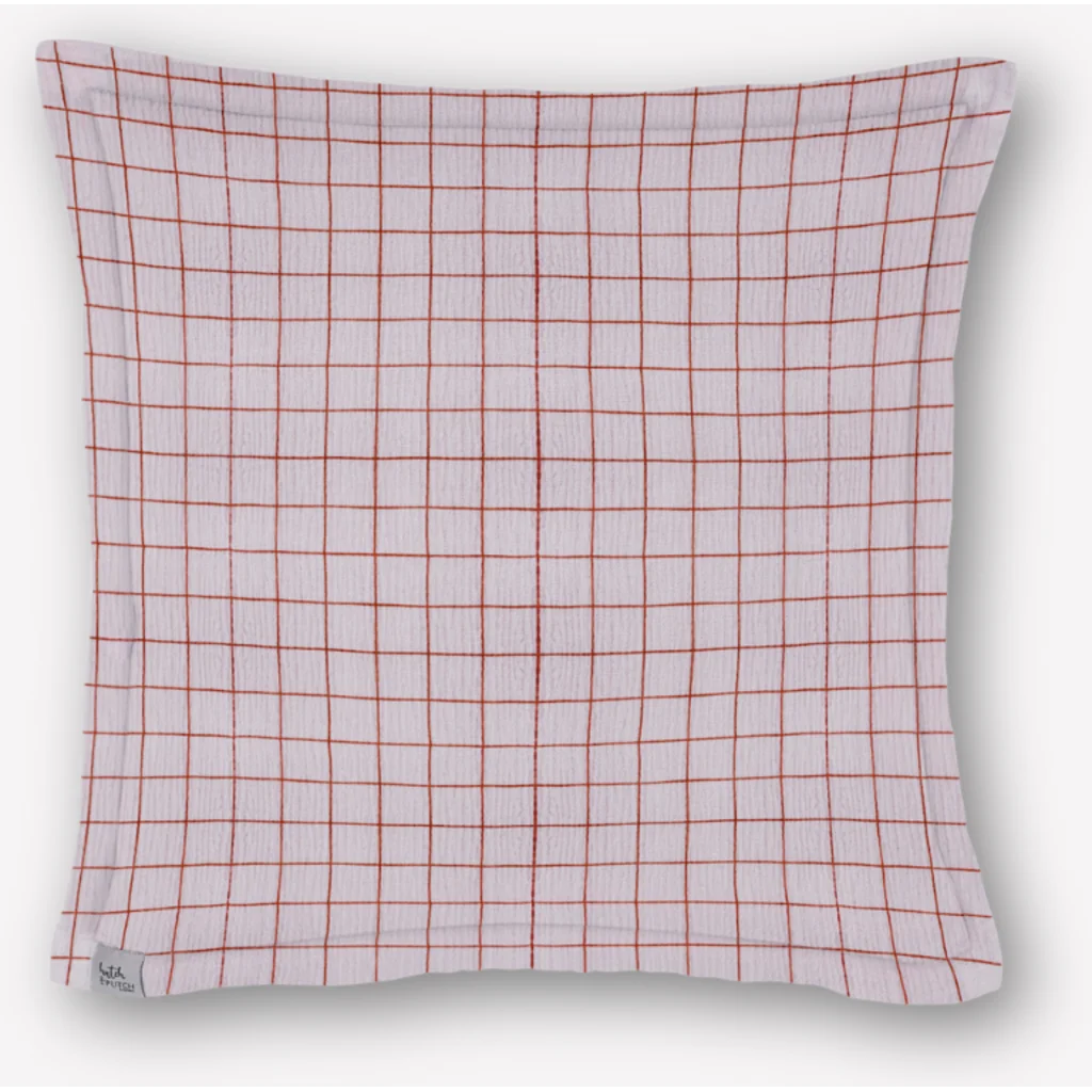 Musselin Kissenhülle Karo in Rosa Muster Karo von hutch&putch Größe 50x50 cm