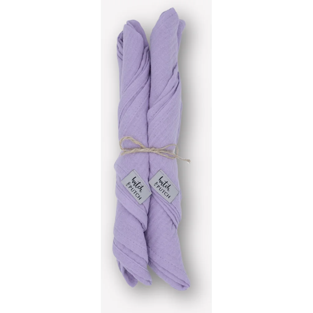 Musselin Stoffserviette 4er-Pack in Flieder Lila von hutch&putch Größe 42x42 cm