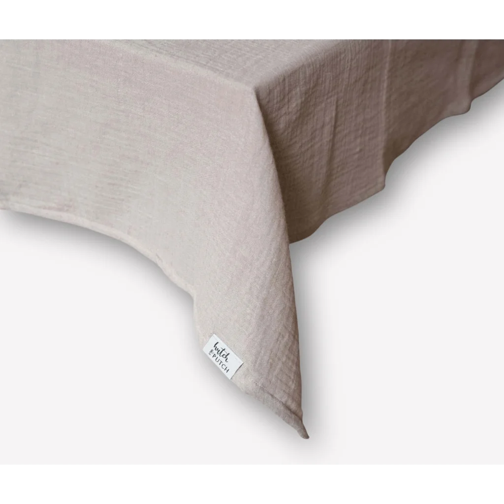 Musselin Tischdecke in Stein Grau von hutch&putch Größe 135x220 cm