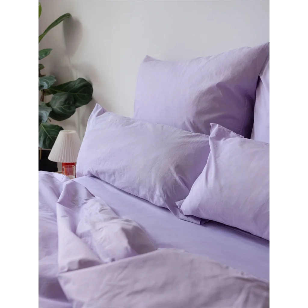 Perkal Bettwäsche Bettbezug in Flieder Lila von erlich textil Größe 135x200 cm