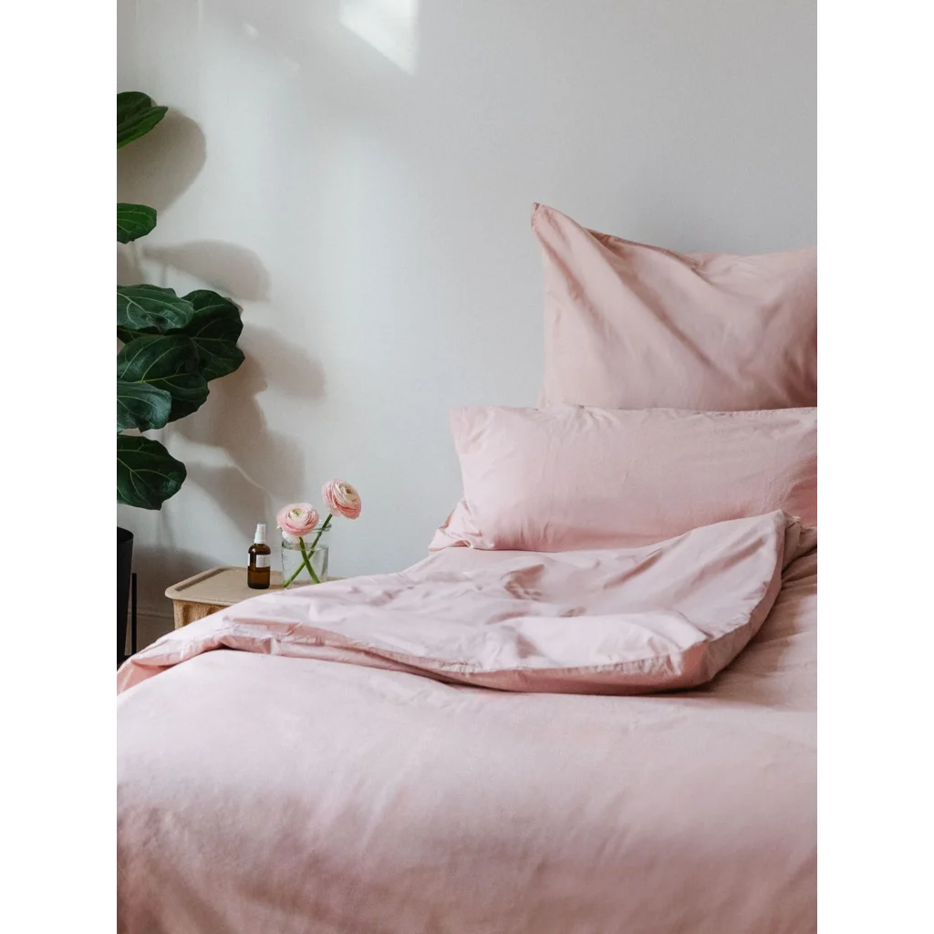 Perkal Bettwäsche Garnitur 3-teilig in Altrosa Rosa von erlich textil Größe 200x200 + 2x 40x80 cm