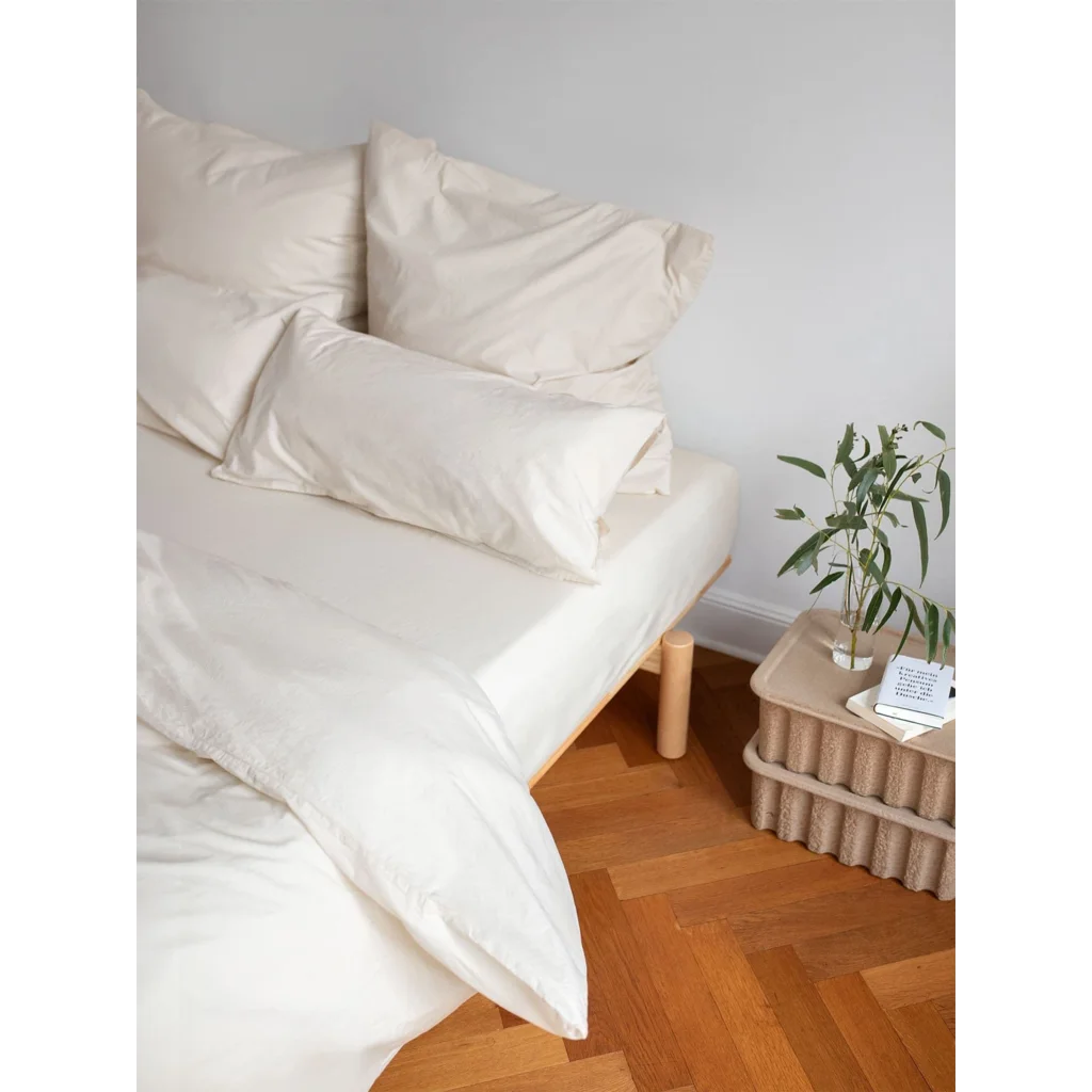 Perkal Bettwäsche Garnitur 3-teilig in Creme von erlich textil Größe 200x200 + 2x 40x80 cm