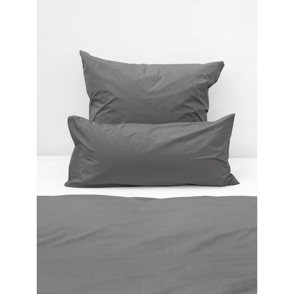 Perkal Bettwäsche Kissenbezug in Anthrazit Grau von erlich textil Größe 40x80 cm