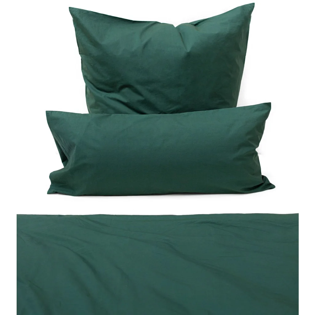 Perkal Bettwäsche Kissenbezug in Waldgrün Grün von erlich textil Größe 70x90 cm