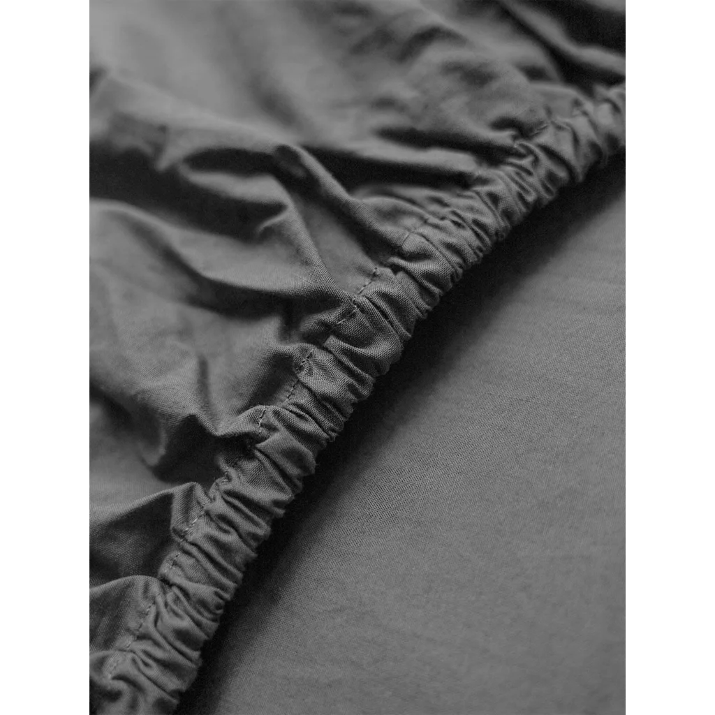 Perkal Spannbettlaken für Boxspringbetten in Standardgröße - Doppelbett in Anthrazit Grau von erlich textil Größe 180x200 cm