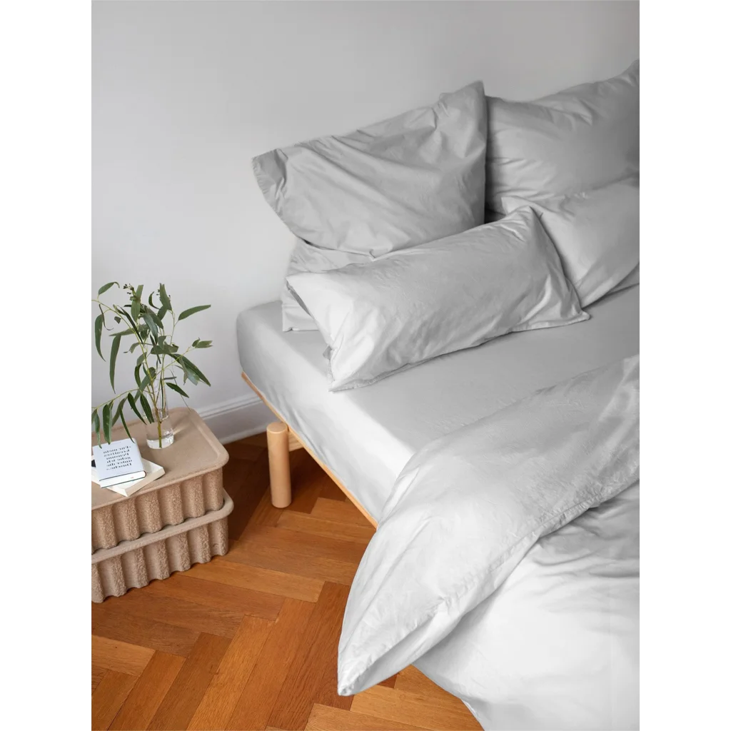 Perkal Spannbettlaken für Boxspringbetten in Standardgröße - Doppelbett in Hellgrau Grau von erlich textil Größe 180x200 cm