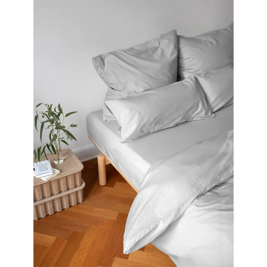 Perkal Spannbettlaken für Boxspringbetten in Standardgröße - Doppelbett in Hellgrau Grau von erlich textil Größe 180x200 cm