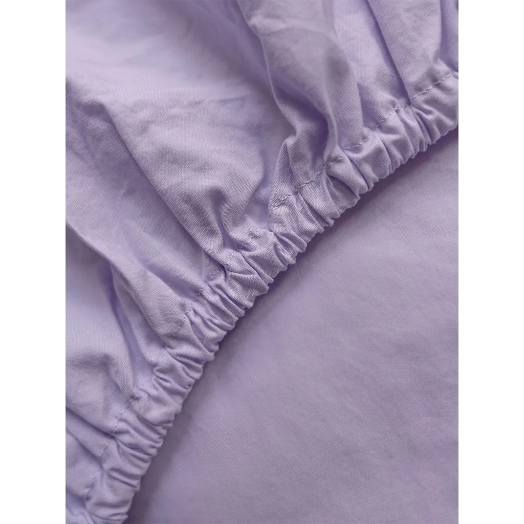 Perkal Spannbettlaken für Boxspringbetten in Übergröße in Flieder Lila von erlich textil Größe 140x200 cm