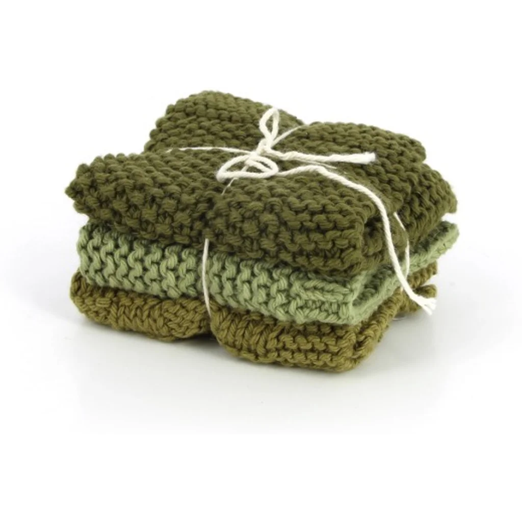 Spüllappen 3er-Set in Khaki+Hellgrün+Olive Grün+Grün+Grün von GLOBO Größe 20x20 cm