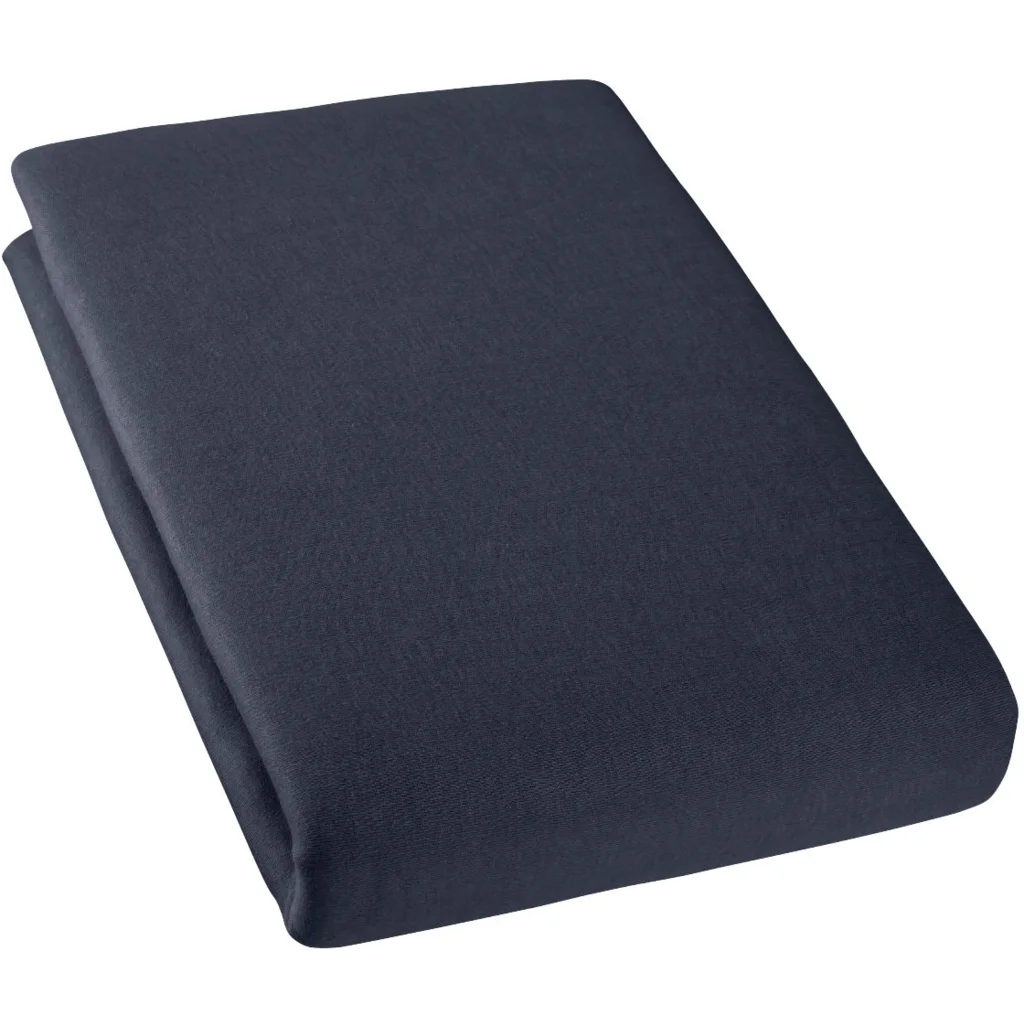 Bio Double-Jersey Spannbettlaken für Matratzen in Standardgröße - Einzelbett in Azurblau Blau von Cotonea Größe 120x200 cm