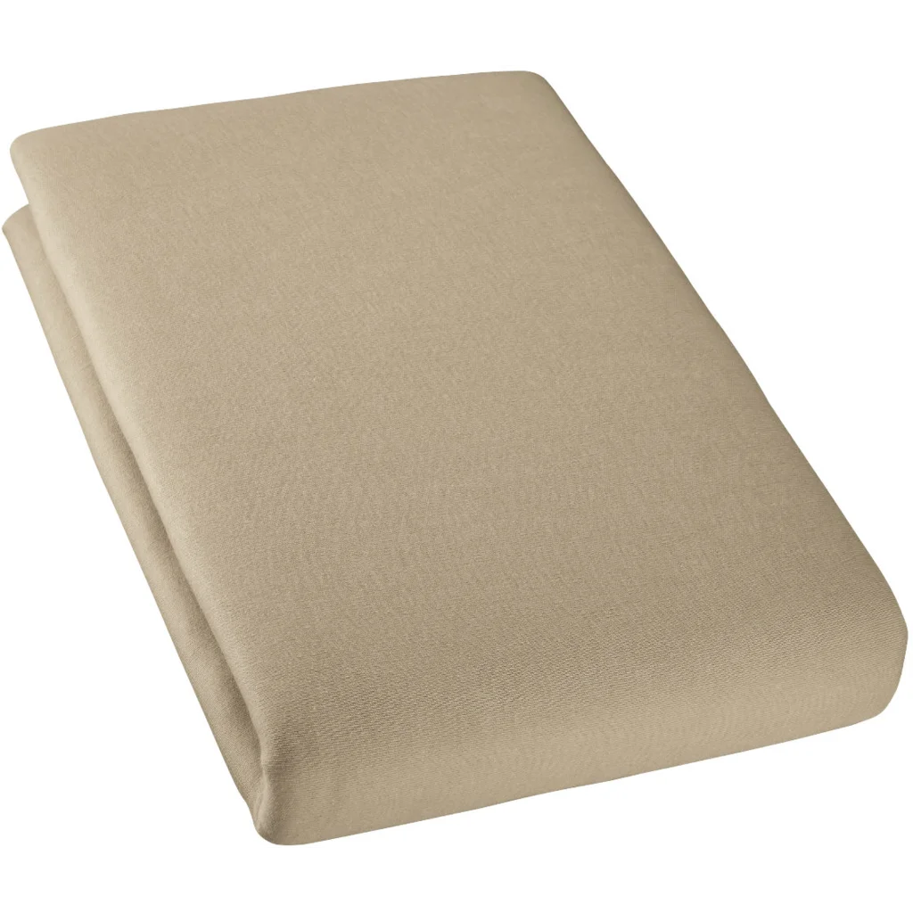 Bio Double-Jersey Spannbettlaken für Matratzen in Standardgröße - Einzelbett in Ingwer Braun von Cotonea Größe 90-100 x 190-200 cm