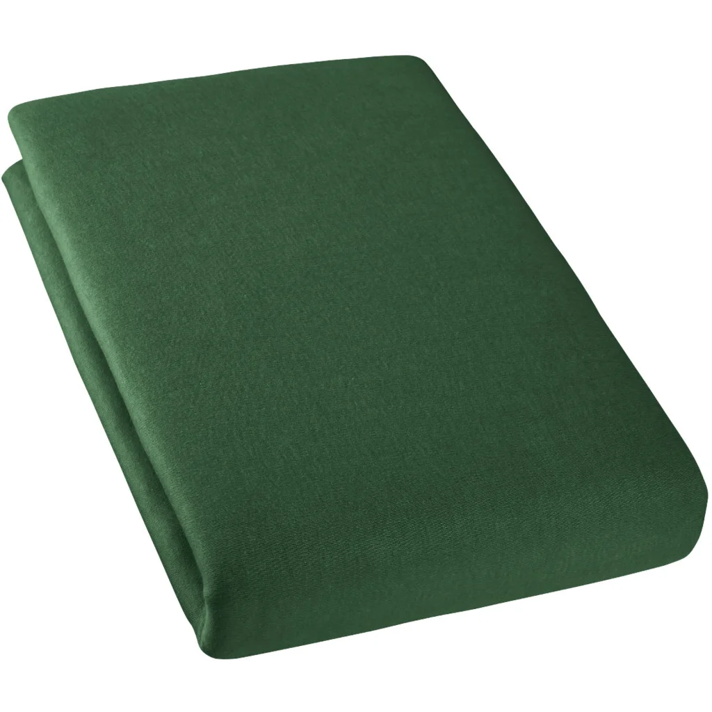 Bio Double-Jersey Spannbettlaken für Matratzen in Standardgröße - Einzelbett in Smaragd Grün von Cotonea Größe 90-100 x 190-200 cm