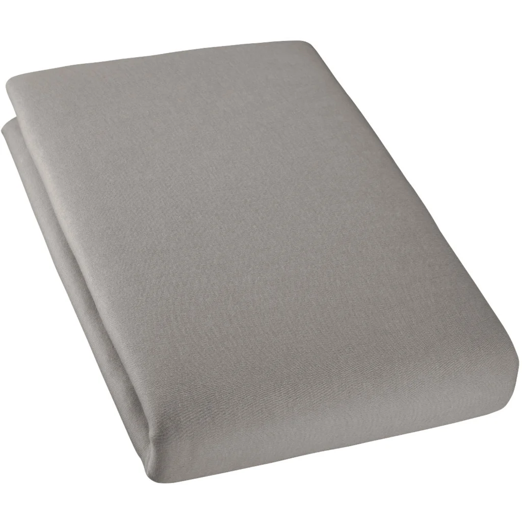 Bio Double-Jersey Spannbettlaken für Matratzen in Standardgröße und Überlänge - Einzelbett in Auster Braun von Cotonea Größe 90-100 x 220 cm