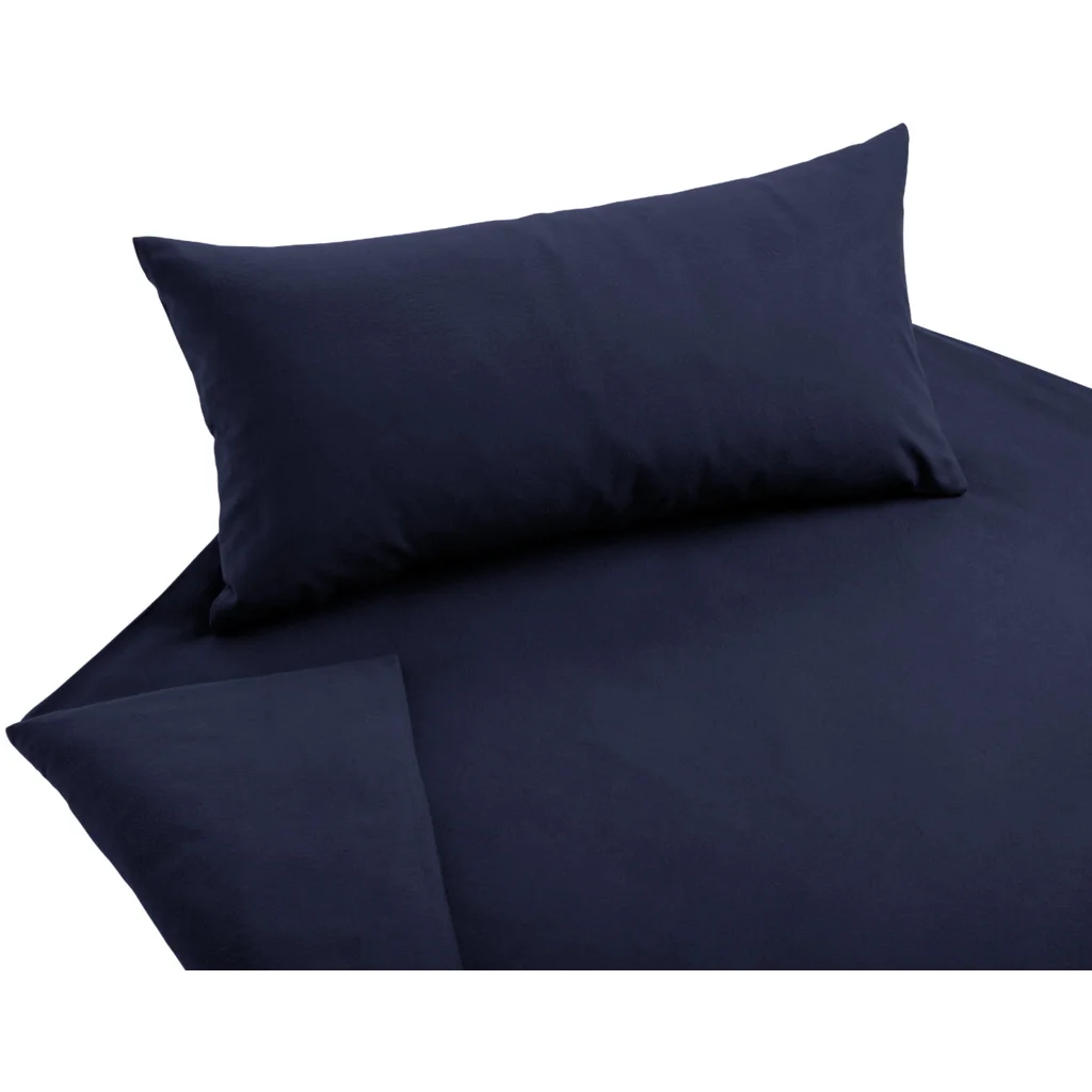 Bio Edel-Biber Bettwäsche Classic Garnitur in Azurblau Blau von Cotonea Größe 135x200 + 80x80 cm