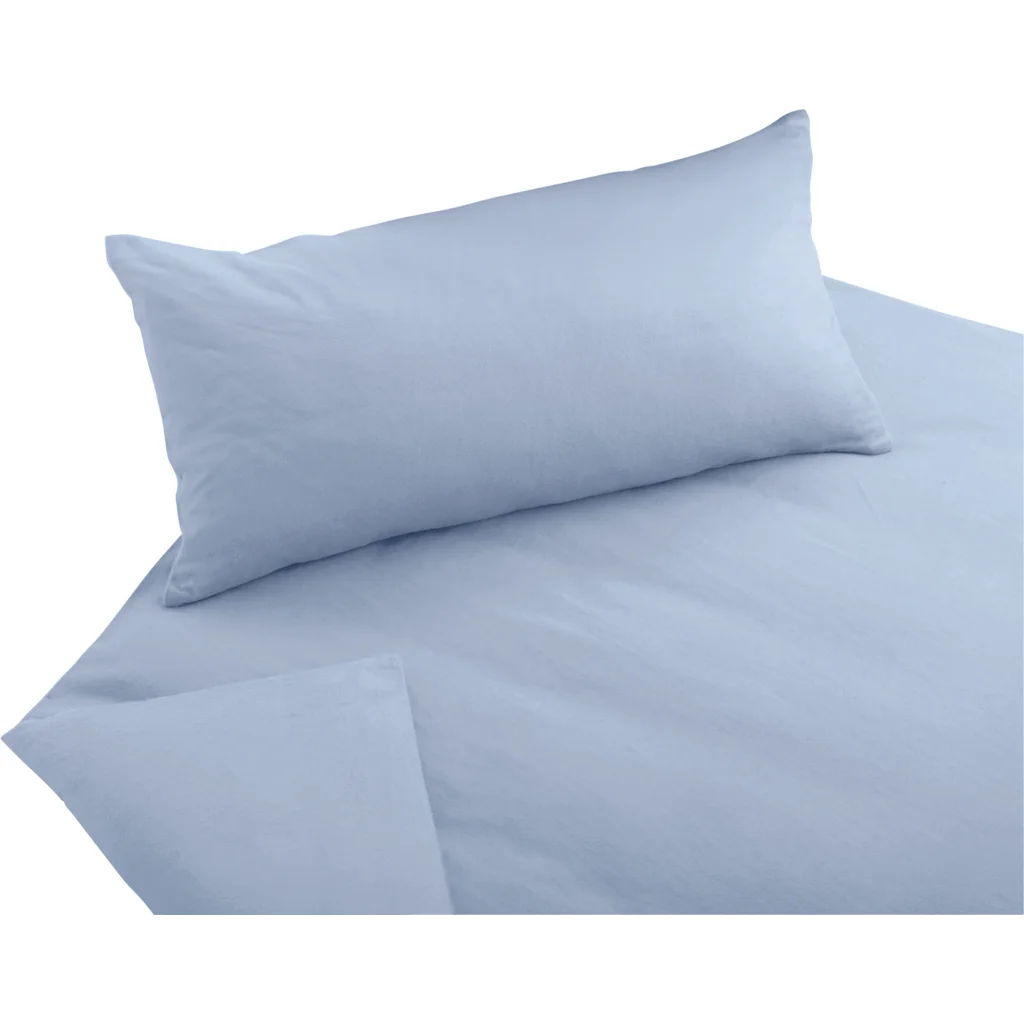 Bio Edel-Biber Bettwäsche Classic Garnitur in Perlblau Blau von Cotonea Größe 135x200 + 80x80 cm