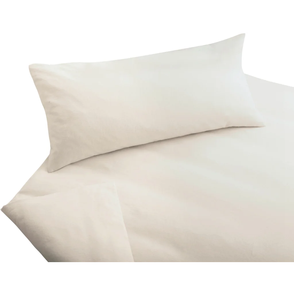 Bio Edel-Biber Bettwäsche Classic Kissenbezug in Creme von Cotonea Größe 40x80 cm