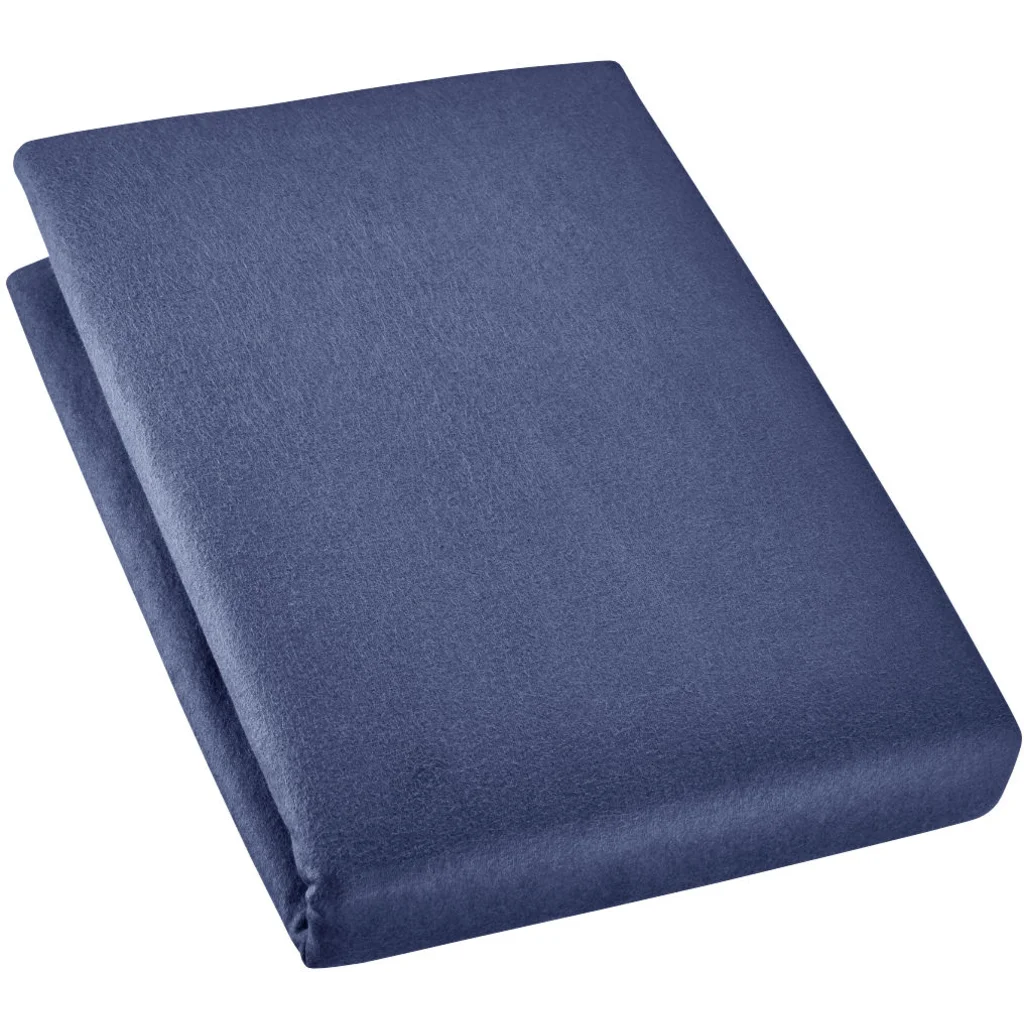 Bio Edel-Biber Kinder-Spannbettlaken in Azurblau Blau von Cotonea Größe 60x120 cm