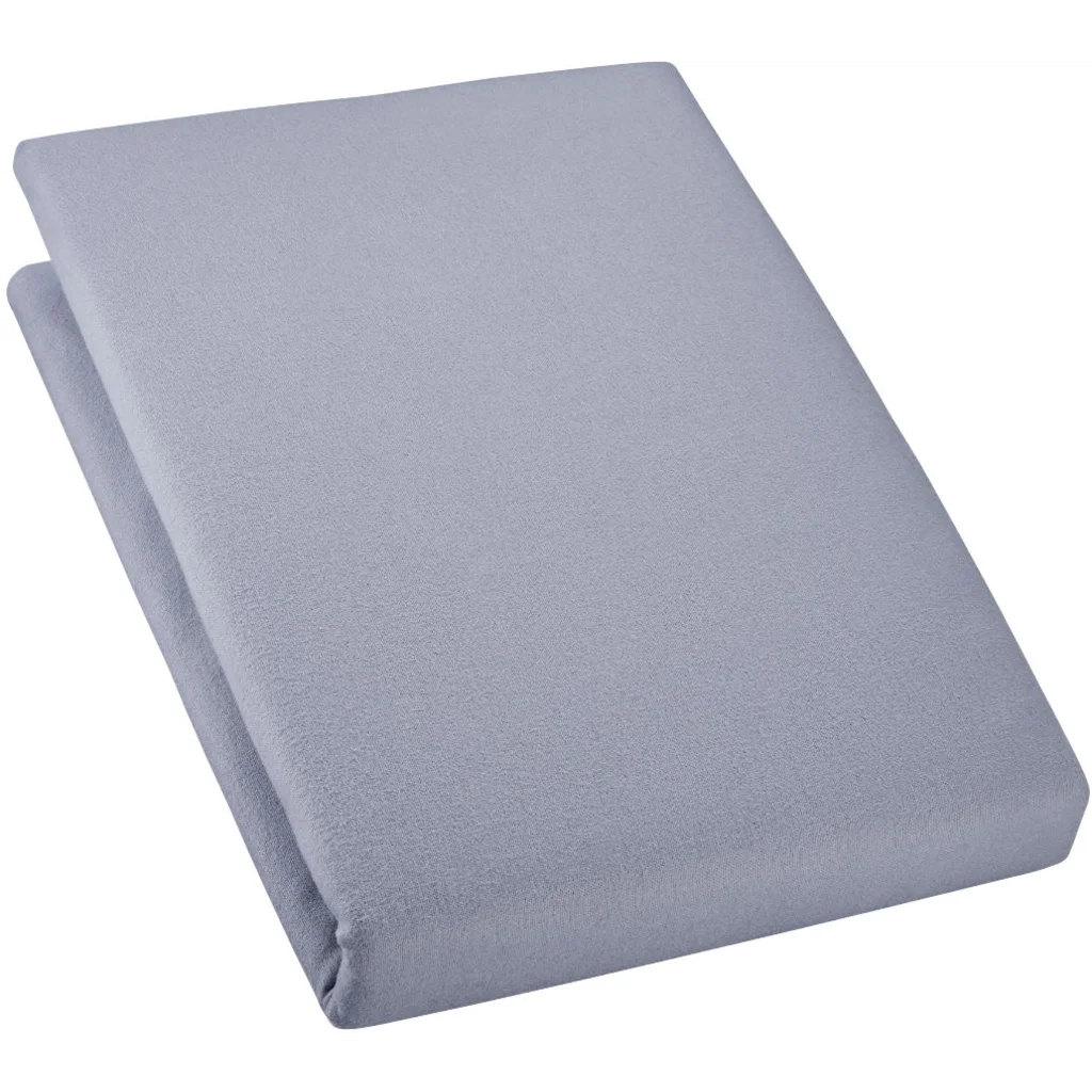 Bio Edel-Biber Kinder-Spannbettlaken in Silber Grau von Cotonea Größe 60x120 cm
