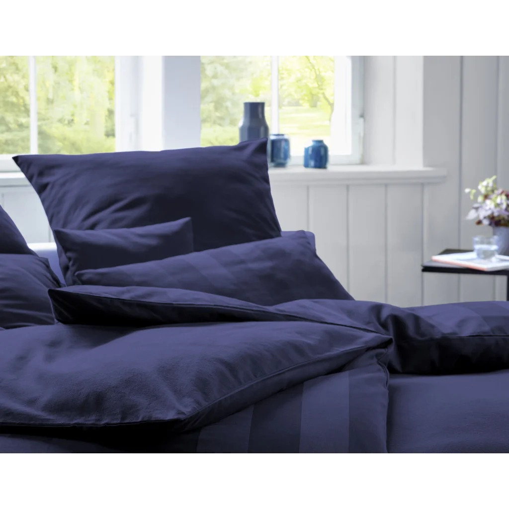 Bio Edel-Biber+Satin Wendebettwäsche Tandem Garnitur in Azurblau+Azurblau Blau von Cotonea Größe 135x200 + 80x80 cm